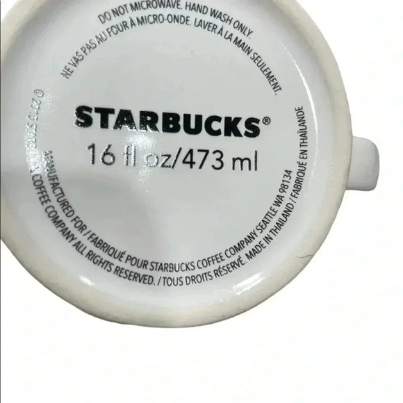Starbucks 2015 White Gold Graffiti Lettering Ceramic Coffee Cup Mug 16 oz - Picture 4 of 7